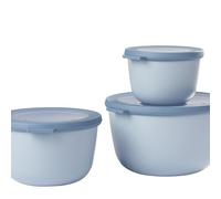 Mepal - Multi Bowl Cirqula 3-Piece Set - Food Storage Container with Lid - Suitable as Airtight Storage Box for Fridge & Freezer, Microwave Container & Servable Dish - 500, 1000, 2000ml - Nordic blue