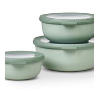 Mepal - Multi Bowl Cirqula 3-Piece Set - Food Storage Container with Lid - Suitable as Airtight Storage Box for Fridge & Freezer, Microwave Container & Servable Dish - 350, 750, 1250ml - Nordic sage