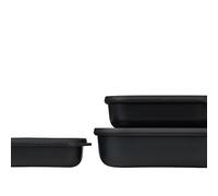 Mepal - Multi Bowl Cirqula 3-Piece Set - Food Storage Container with Lid - Suitable as Airtight Storage Box for Fridge & Freezer, Microwave Container & Servable Dish - 500, 1000, 2000ml - Nordic black