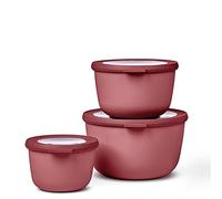 Mepal - Multi Bowl Cirqula 3-Piece Set - Food Storage Container with Lid - Suitable as Airtight Storage Box for Fridge & Freezer, Microwave Container & Servable Dish - 500, 1000, 2000ml - Vivid mauve