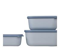Mepal - Multi Bowl Cirqula 3-Piece Set - Food Storage Container with Lid - Suitable as Airtight Storage Box for Fridge & Freezer, Microwave Container & Servable Dish - 750, 1500, 3000ml - Nordic blue