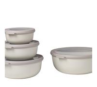 Mepal - Multi Bowl Cirqula 4-Piece Set - Food Storage Container with Lid - Suitable as Airtight Storage Box for Fridge & Freezer, Microwave Container - 350, 750, 1250, 2250ml - Nordic white