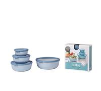 Mepal - Multi Bowl Cirqula 4-Piece Set - Food Storage Container with Lid - Suitable as Airtight Storage Box for Fridge & Freezer, Microwave Container - 350, 750, 1250, 2250ml - Nordic blue