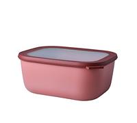 Mepal - Multi Bowl Cirqula Rectangular - Food Storage Container with Lid - Suitable as Airtight Storage Box for the Fridge & Freezer, Microwave Container & Servable Dish - 3000 ml - Vivid mauve