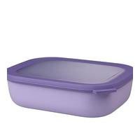 Mepal - Multi Bowl Cirqula Rectangular - Food Storage Container with Lid - Suitable as Airtight Storage Box for the Fridge & Freezer, Microwave Container & Servable Dish - 2000 ml - Vivid lilac