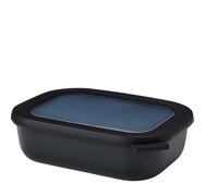 Mepal - Multi Bowl Cirqula Rectangular - Food Storage Container with Lid - Suitable as Airtight Storage Box for the Fridge & Freezer, Microwave Container & Servable Dish - 1000 ml - Nordic black