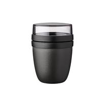 Mepal overnight oats jar - Practical Yoghurt Cup & Muesli Cup - Separate Compartments for Yoghurt & Muesli - Suitable for Freezer, Microwave & Dishwasher - 500 ml + 200 ml - Nordic Black