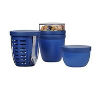Mepal - Promotion set Pots Ellipse 3 pieces - Lunchpot 500 + 200 ml, Fruitpot 600 ml, Snack pot 350 ml - Food container, yoghurt cup, to go cup - Dishwasher safe - Vivid Blue
