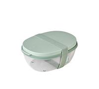 Mepal - Salad Box Ellipse - Salad Lunch Box With Several Compartments - Bento Box for Salads On The Go - Healthy Lunch & Lifestyle - 1300 ml + 600 ml - Nordic Sage