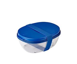 Mepal - Salad Box Ellipse - Salad Lunch Box with Several Compartments - Bento Box for Salads On The Go - Healthy Lunch & Lifestyle - 1300 ml + 600 ml - Vivid Blue