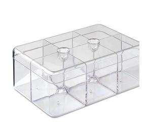 Mepal - Scatola Rettangolare per il tè Stora - Contenitore per tè con 6 Scomparti - Scatola Trasparente le Bustine di tè - Conservazione e Organizzazione Della Cucina - Lavabile in Lavastoviglie