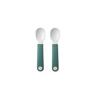 Mepal - Self-feeding Spoon Mepal Mio - Baby Practice Spoon - Baby Utensil for Independent Eating - Dishwasher safe & BPA-free - Set of 2 - Deep turquoise