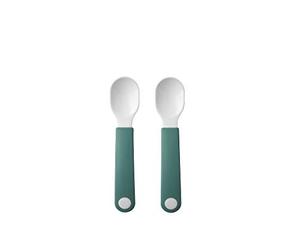 Mepal - Self-feeding Spoon Mepal Mio - Baby Practice Spoon - Baby Utensil for Independent Eating - Dishwasher safe & BPA-free - Set of 2 - Deep turquoise