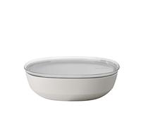 Mepal - Serving Bowl with lid Silueta - Dishwasher & Microwave Resistant - Salad Bowl - Tapas Bowls - Tableware - 4000 ml - Nordic White
