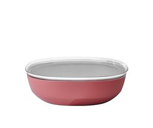 Mepal - Serving Bowl with lid Silueta - Dishwasher & Microwave Resistant - Salad Bowl - Tapas Bowls - Tableware - 4000 ml - Vivid Mauve