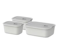 Mepal - Set Food container EasyClip - 3 pcs set - Container with lid & sliding closure - Suitable for microwave, steam oven, refrigerator, and freezer - Airtight - 2x 450 + 1000 ml - Nordic white