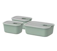 Mepal - Set Food container EasyClip - 3 pcs set - Container with lid & sliding closure - Suitable for microwave, steam oven, refrigerator, and freezer - Airtight - 2x 450 + 1000 ml - Nordic sage