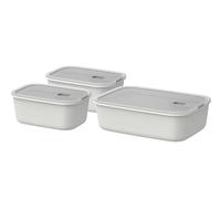 Mepal - Set Food container EasyClip - 3 pcs set - Container with lid & sliding closure - Suitable for microwave, steam oven, refrigerator, and freezer - Airtight - 2x 700 + 1500 ml - Nordic white