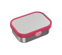 Mepal - Stainless Steel Bento Lunch Box Campus - Bento Box Children - Lunch Box for Children with Compartments & Fork - Meal Prep Box with Clip Closure - Dishwasher Safe - 750 ml - Cool pink