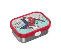Mepal - Stainless Steel Bento Lunch Box Campus - Bento Box Children - Lunch Box for Children with Compartments & Fork - Meal Prep Box with Clip Closure - Dishwasher Safe - 750 ml - Spiderman