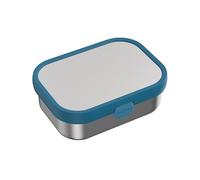 Mepal - Stainless Steel Bento Lunch Box Campus - Bento Box Children - Lunch Box for Children with Compartments & Fork - Meal Prep Box with Clip Closure - Dishwasher Safe - 750 ml - Cool blue