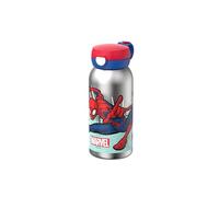Mepal Stainless Steel Drinking Bottle with Hinged Lid Pops Open at the Touch of a Button Children's Carbonated Drinking Bottle Leak-Proof Hygienic Lid 600 ml Spiderman