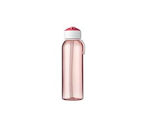 Mepal - Water Bottle Flip-Up Campus - Leak Proof Water Bottle for School & On The Go - Transparent Drinking Bottle - BPA-free & Dishwasher Safe - 500 ml - Pink