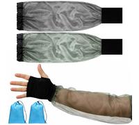 Mepase 2 Pack Premium Mosquito Sleeves with 2 Carry Bags for Insect Fly & Bug Protection for Camping, Hiking, Fishing, Gardening, Safari, Adjustable Arm Netting for Adults