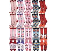 Mepase 20 Pairs Socks Women Book Lovers Gifts Men Funny Tube Socks for Christmas Book Club Gifts, 5 Styles, Horse, One Size