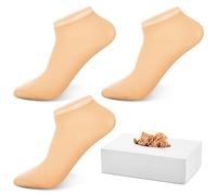 Mepase 200 Pieces 100 Pairs Disposable Nylon Socks Foot Socks Bulk Ankle Slip on Stocking for Women Guest Men Unisex, Tan, One Size