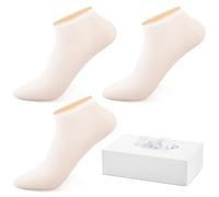 Mepase 200 Pieces 100 Pairs Disposable Nylon Socks Foot Socks Bulk Ankle Slip on Stocking for Women Guest Men Unisex, White, One size