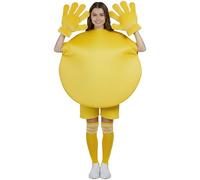 Mepase 3 Pcs Halloween Letter M Costume Set, Adult M Foam Tabard & Jumbo Cartoon Hands & Stripes Knee High Tube Socks(Yellow)