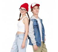 Mepase 5 Pcs Halloween Parkour Costume Hoodie Trucker Hat Beanie Glasses Hair Tie for Halloween Cosplay Party(2xl)