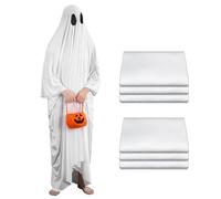 Mepase 6 pcs Halloween Ghost Costume Adult Full Cover White Sheets Scray Ghostly Costume for Halloween Fancy Boo Cloak for Theme Dress Up Party Supplies