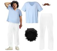 Mepase Halloween Nacho Libre Leisure Costume for Men Casual Luchador Incognito Wrestler Halloween Outfit Accessories