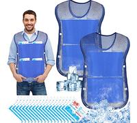Mepase Ice Vest Cooling Vest for Men Women Teens with Ice Packs Summer Cooling Vest Cool Jacket with Pockets for Outdoor Working in the Heat, Fishing, Running, Cycling, Gardening, Sports(2 Pcs)