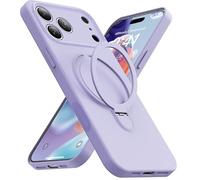 Mephoro Magnetic Stand for iPhone 17 Pro Case, Liquid Silicone, [Compatible with MagSafe][Built-in Kickstand&Ring Holder] Anti-Scratch Soft Microfiber Lining, Light Purple