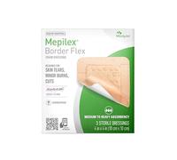 Mepilex Border Flex 10 x 10 cm Hospital Dressings for Skin Tears, Light Burns and Cuts, Waterproof Adhesion for up to 7 Days of Use
