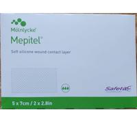 Mepitel ME290500 Soft Silicone Wound Contact Layer with Safetac Technology, 5 cm Width, 7 cm Length (Pack of 5)