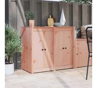 Meppel Kitchen Door Pack of 2 Brown 50 x 9 x 82 cm Solid Douglas Fir Wood with Black Button Handles Indoor Easy Assembly Replacement for Furniture Cabinet Door Kitchen Front