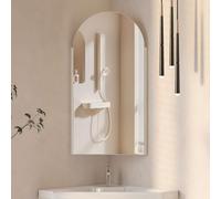 Mepplzian 40x80 White Corner Bathroom Mirror Cabinet,Arched Mirrored Cabinet Wall Mounted,Arched Bathroom Corner Cabinets with Mirror and Storage