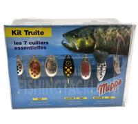 Mepps French Spinner Trout Kit 7 Lures Truite Aglia Comet Black Fury XD Spinners
