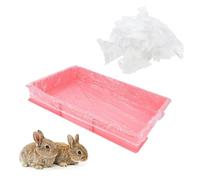 Meprotal 50PCS Disposable Rabbit Cage Liner Plastic Bunny Cage Liner Bag Universal Toilet Film for Small Animals Litter Pan