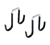 Meprotal Double Sided Over The Door Hooks, 2 Pack Towel Coat Hooks Door Hanger Hook for Hanging Clothes Towel Hats Bags Wreath - Black
