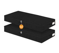 mepure Under Bed Storage, 12cm High Low Profile, 80×40×12cm, 2-Pack, black | Sturdy Lids & Foldable Design, Durable Fabric Storage for Clothes, Blankets & Seasonal Items, Fits Beds, Sofas & Dorm Rooms