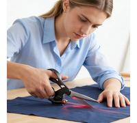 MEPUSON Laser guided scissors for cutting fabrics. Precision laser guide for flawless straight cuts.