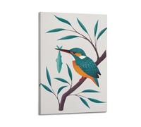 MEQKTQIMA Animal Cartoon Kingfisher Decorative Painting Canvas Wall Posters And Modern Family Bedroom Decor 16x24inch(40x60cm)