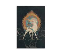 MEQKTQIMA Animal Dunhuang Style Spirit Deer Artwork Decorative Painting Canvas Wall Posters And Modern Family Bedroom Decor 24x36inch(60x90cm)