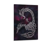 MEQKTQIMA Animal Hand Drawn Style Scorpio In Starry Sky Artwork Decorative Painting Canvas Wall Posters And Modern Family Bedroom Decor 12x18inch(30x45cm)