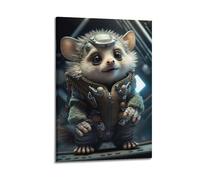 MEQKTQIMA Animal Realistic Style Astronaut Mouse Artwork Decorative Painting Canvas Wall Posters And Modern Family Bedroom Decor 20x30inch(50x75cm)